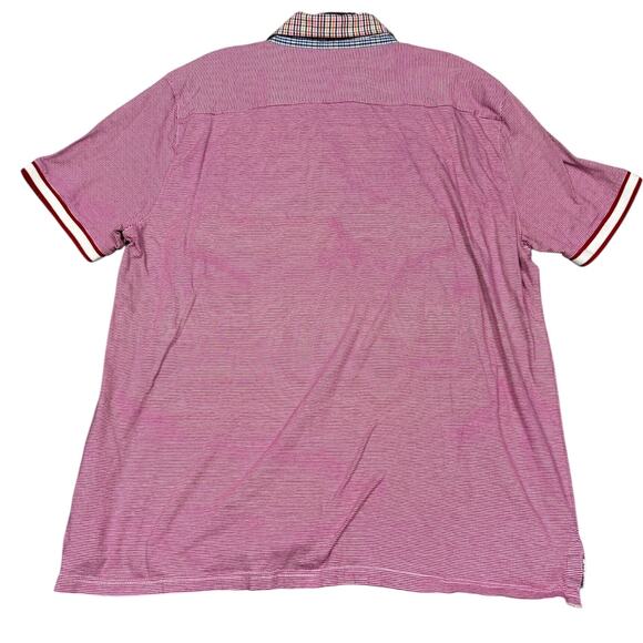 Ted Baker London Red Microstripe Polo Shirt Size 7 (XL) - Picture 5 of 8